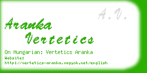 aranka vertetics business card